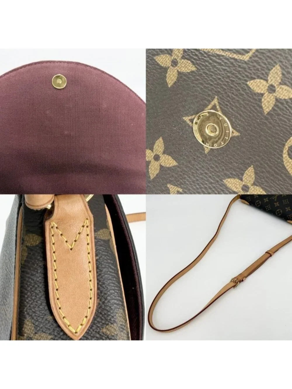 Louis Vuitton Shoulder Bag Monogram Saint Cloud Crossbody Brown Gold